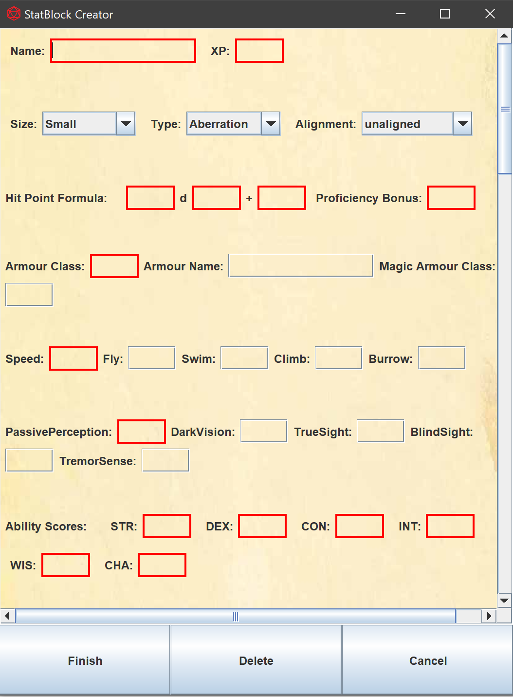 Statblock Creator